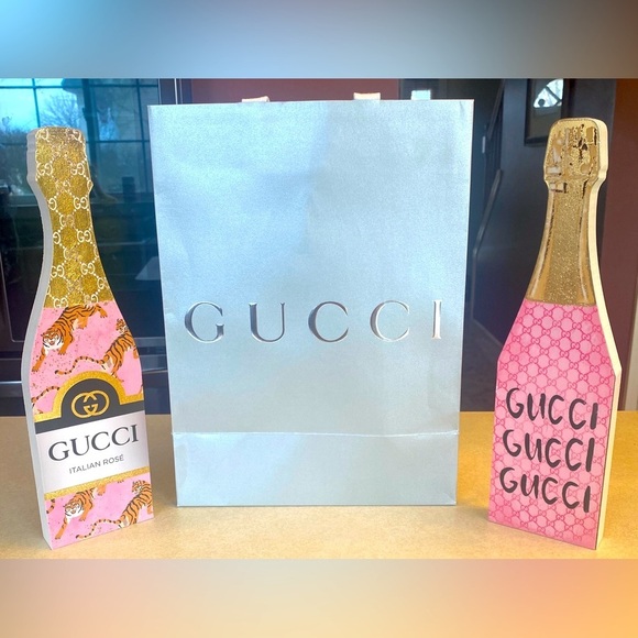 GUCCI Gray & Silver Gift Bag, EUC - Picture 1 of 9